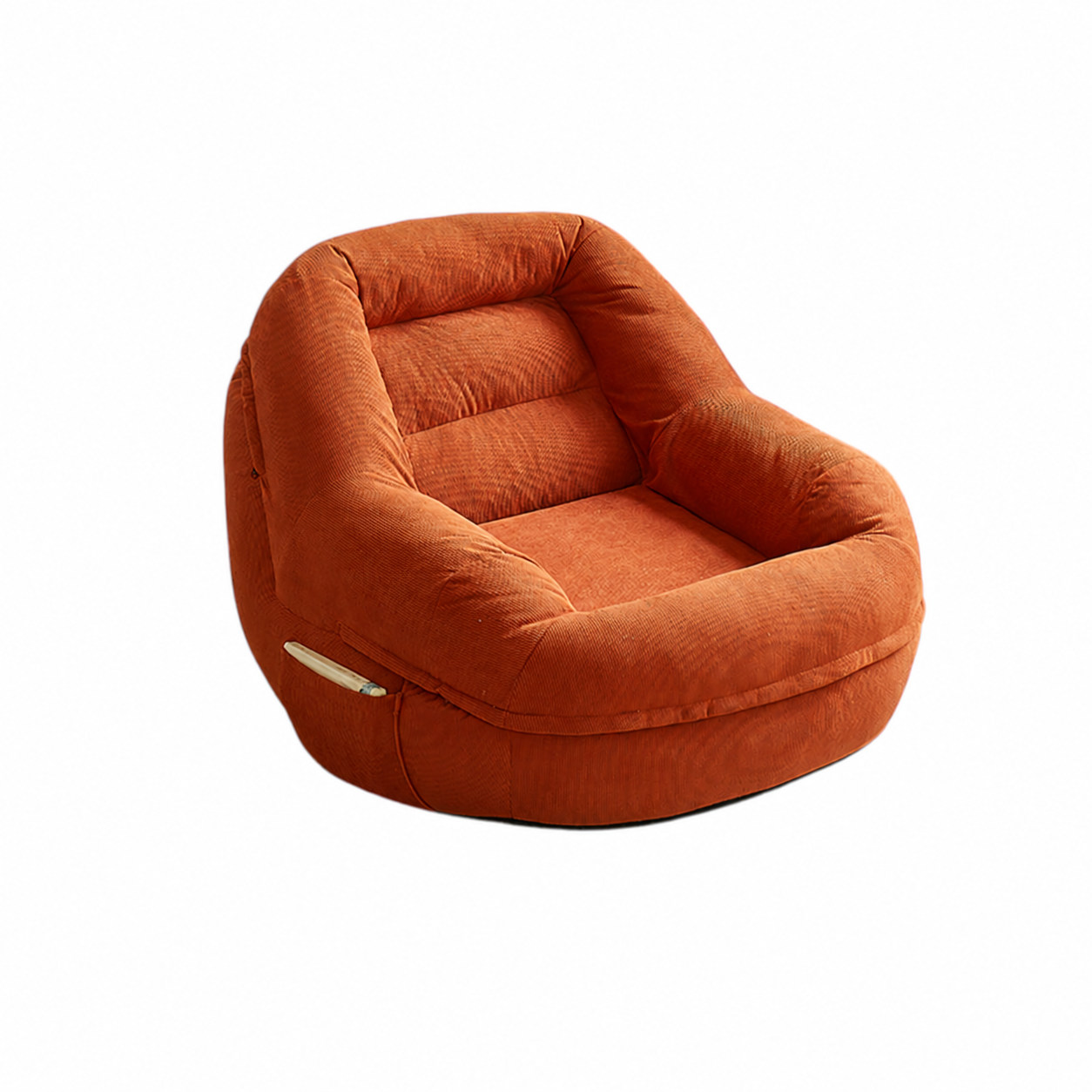 Corduroy Lazy Sofa Chair with Footrest, Single Lounge Chair for Bedroom and Living Room
