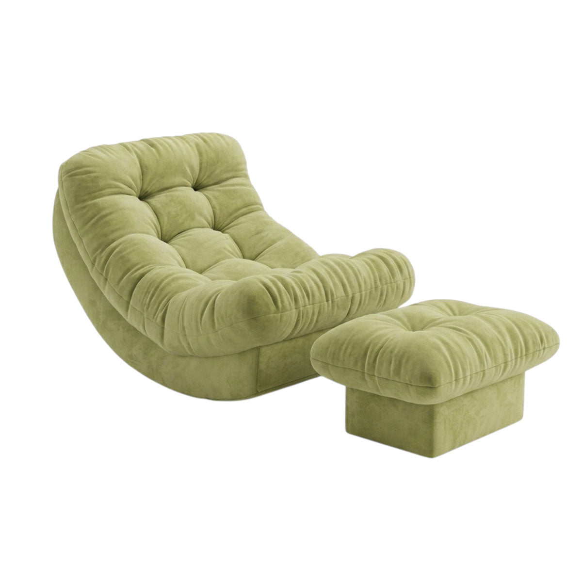 Solid Wood Moon Rocking Chair with Optional Footrest for Living Room and Bedroom