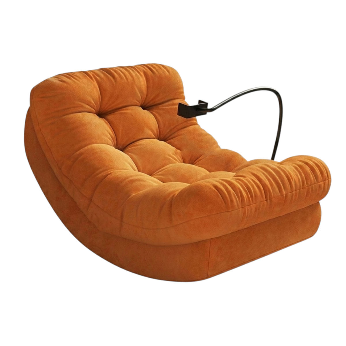 Solid Wood Moon Rocking Chair with Optional Footrest for Living Room and Bedroom