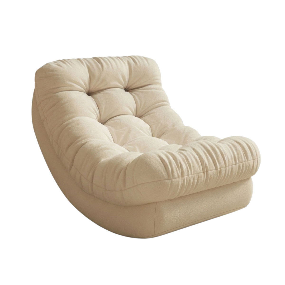 Solid Wood Moon Rocking Chair with Optional Footrest for Living Room and Bedroom