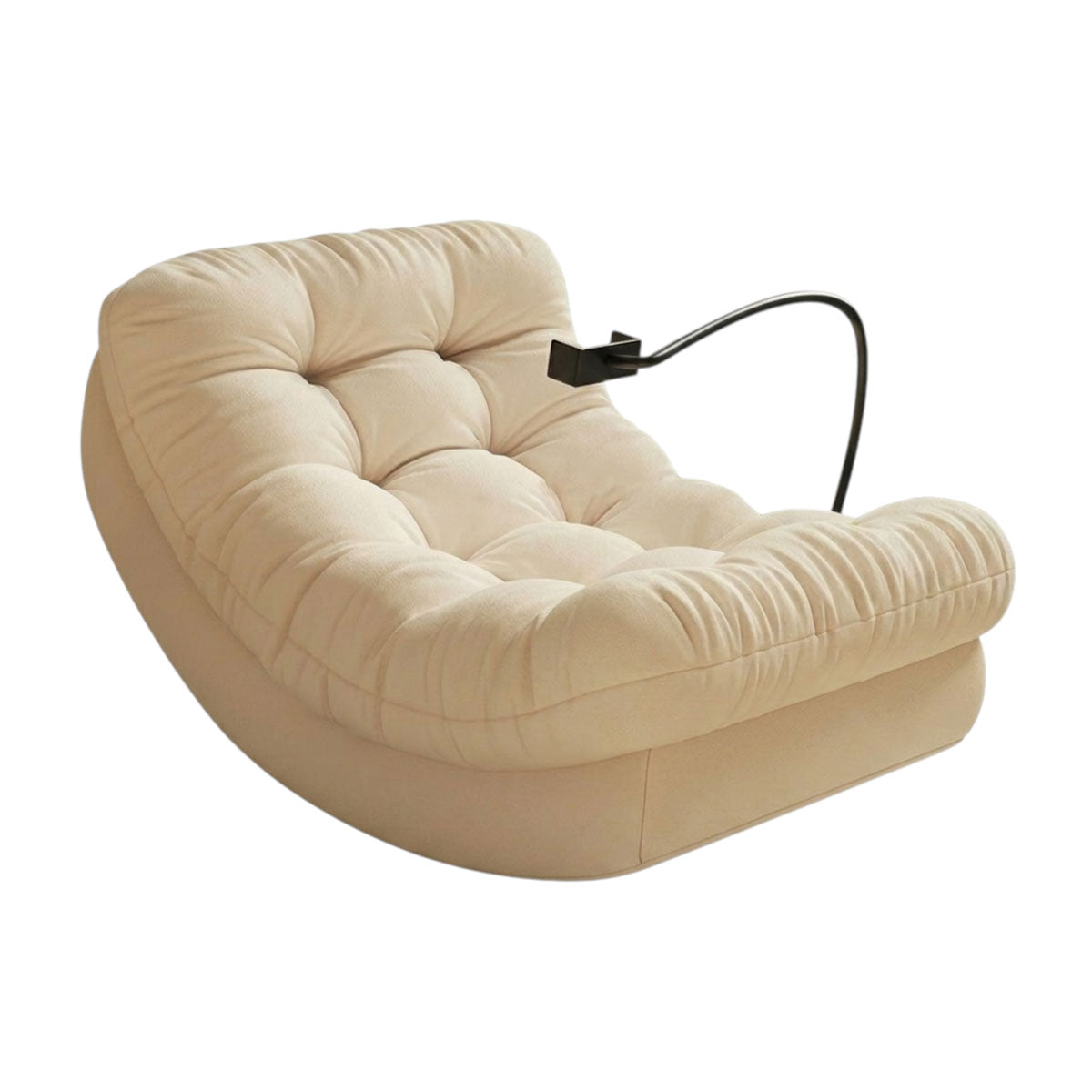 Solid Wood Moon Rocking Chair with Optional Footrest for Living Room and Bedroom