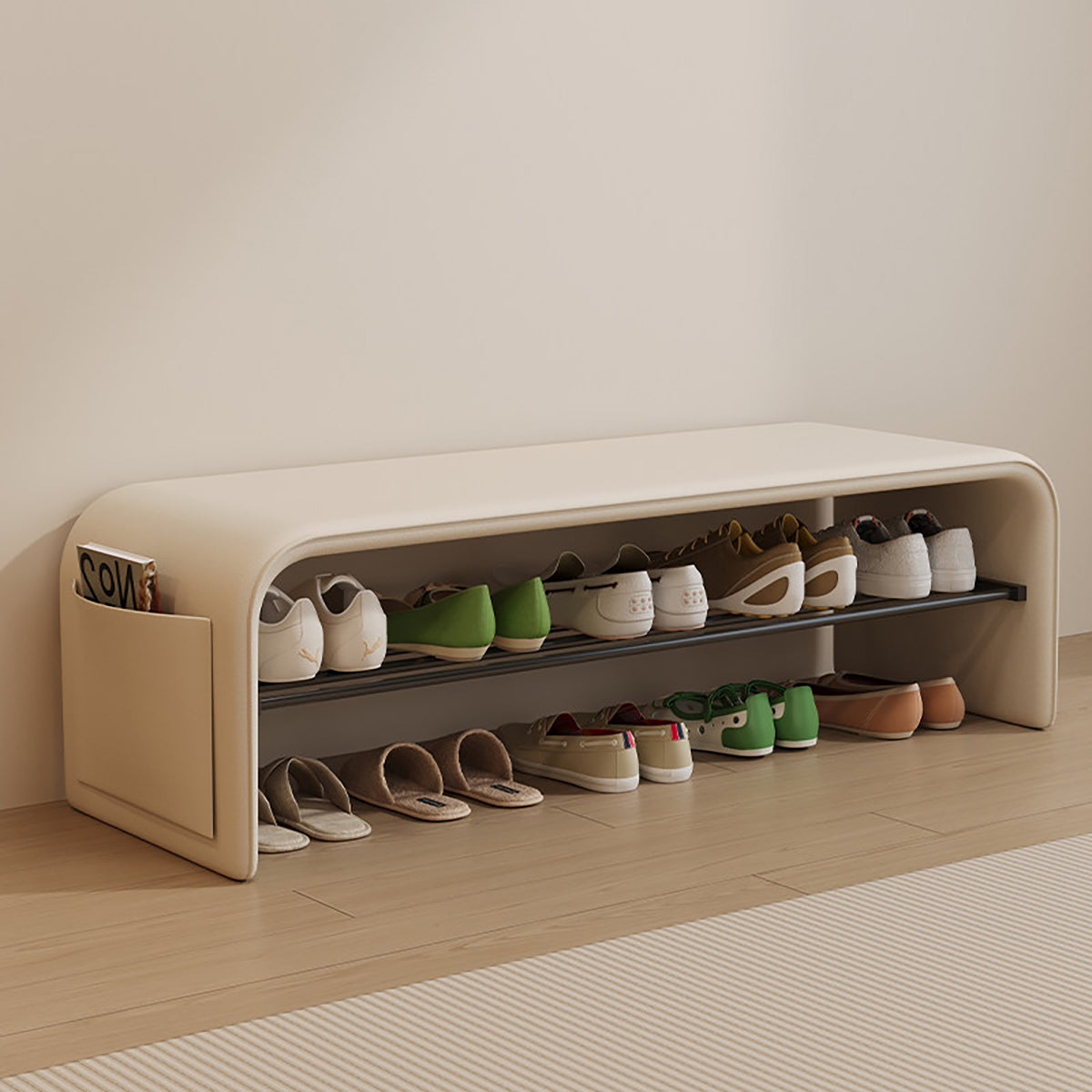 BDLFurniture Entryway Shoe Storage Bench & Shoe Rack Ottoman Luxury Store Reception