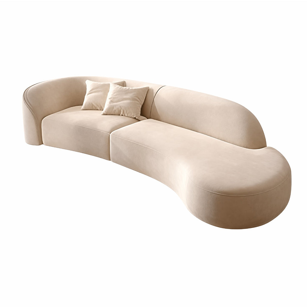 Modern Curved Sofa Nano Triple-Protection Tech Fabric 2.2m-4.0m Size