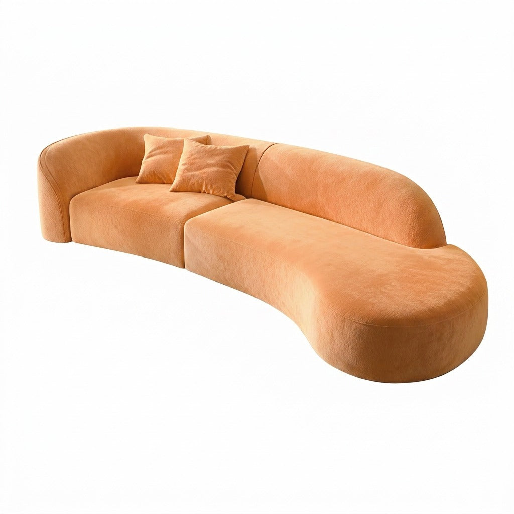 Modern Curved Sofa Nano Triple-Protection Tech Fabric 2.2m-4.0m Size