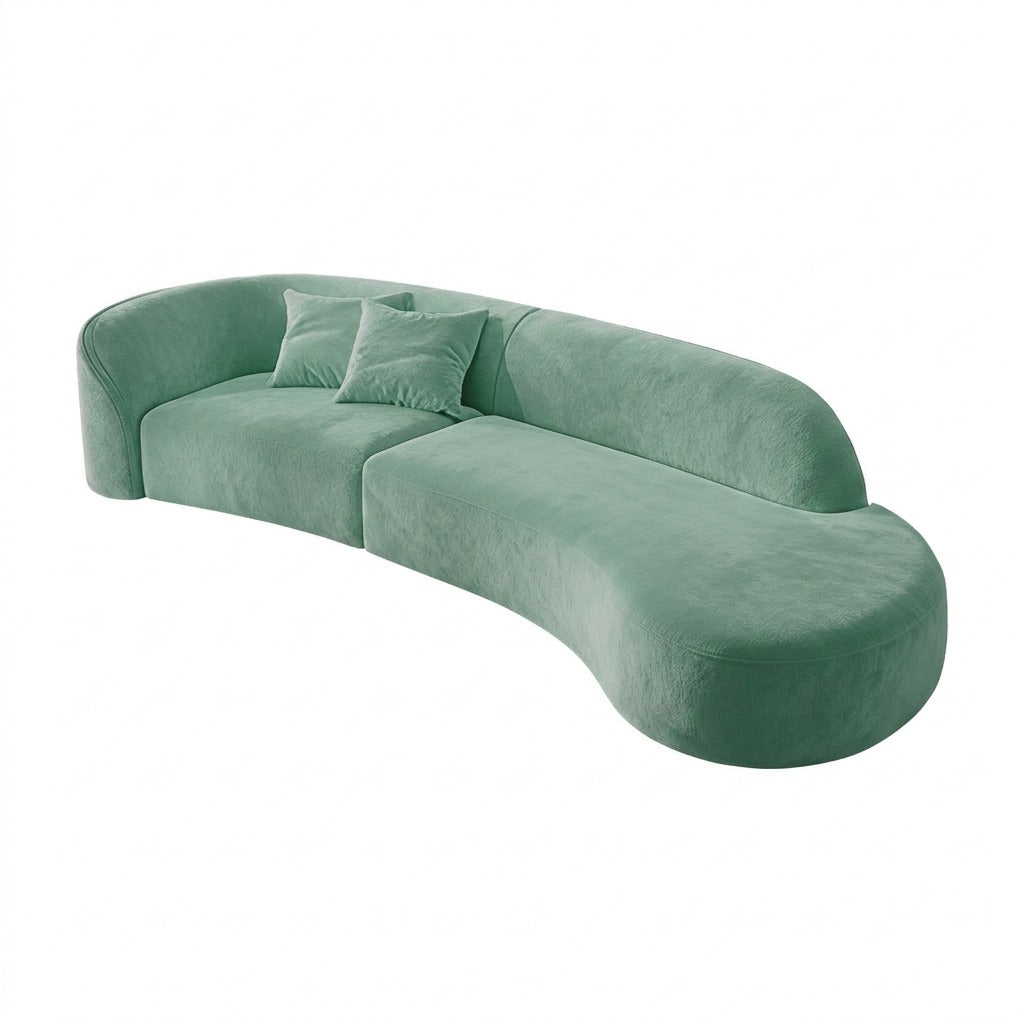 Modern Curved Sofa Nano Triple-Protection Tech Fabric 2.2m-4.0m Size