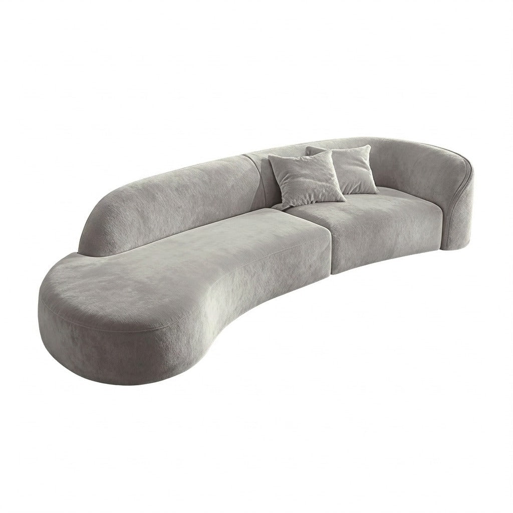 Modern Curved Sofa Nano Triple-Protection Tech Fabric 2.2m-4.0m Size