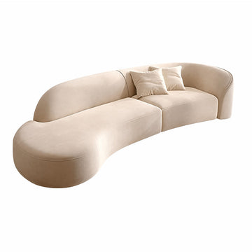 Modern Curved Sofa Nano Triple-Protection Tech Fabric 2.2m-4.0m Size