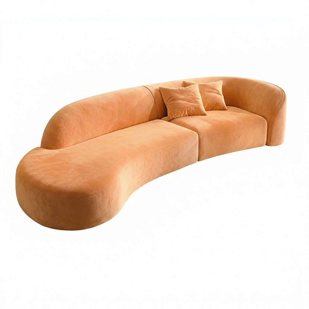 Modern Curved Sofa Nano Triple-Protection Tech Fabric 2.2m-4.0m Size