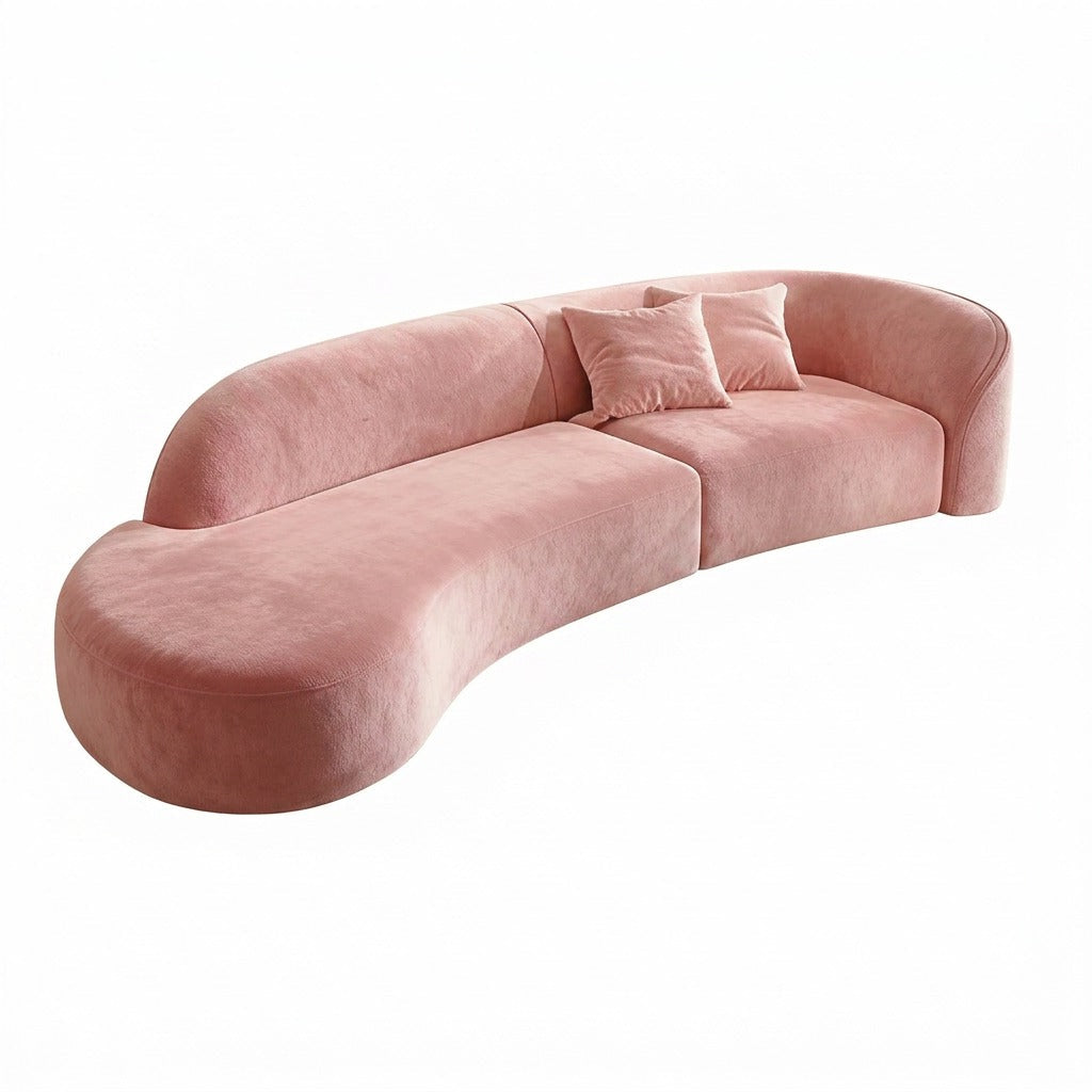 Modern Curved Sofa Nano Triple-Protection Tech Fabric 2.2m-4.0m Size