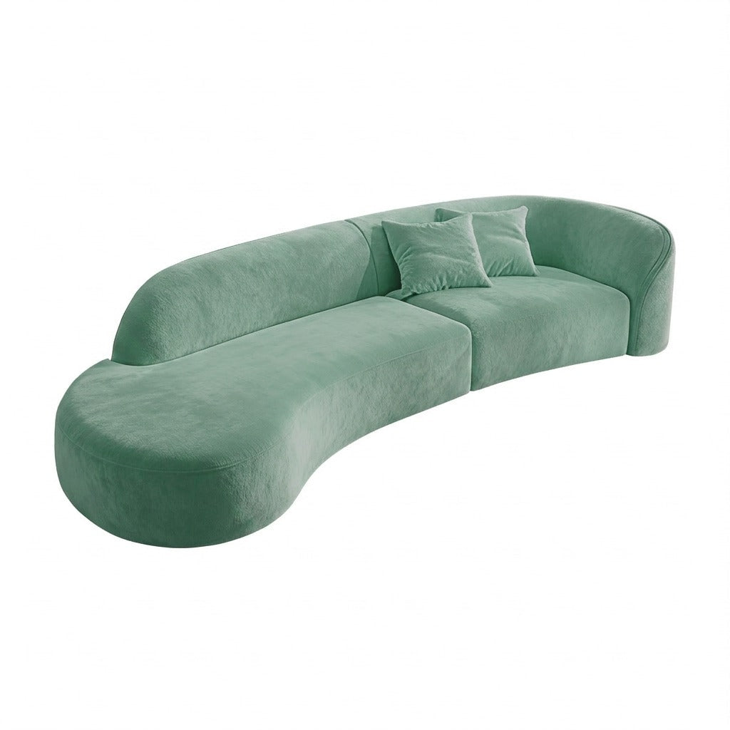 Modern Curved Sofa Nano Triple-Protection Tech Fabric 2.2m-4.0m Size