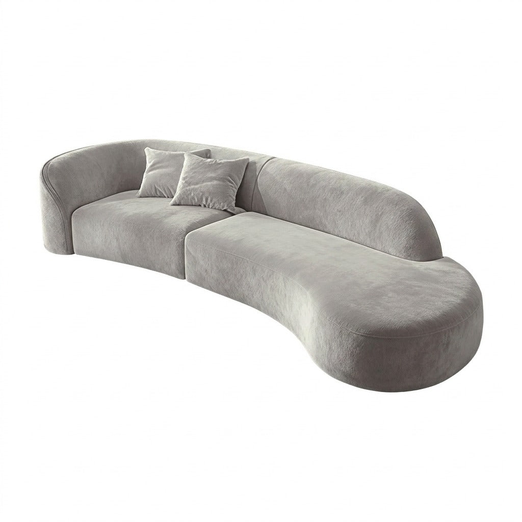 Modern Curved Sofa Nano Triple-Protection Tech Fabric 2.2m-4.0m Size