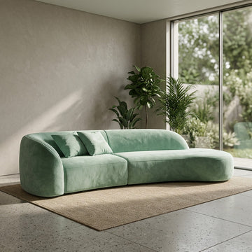 Modern Curved Sofa Nano Triple-Protection Tech Fabric 2.2m-4.0m Size