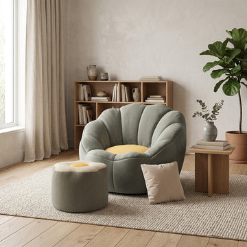 Single Lazy Sofa Chair: Reclining Sleeper for Bedroom | Optional Footrest