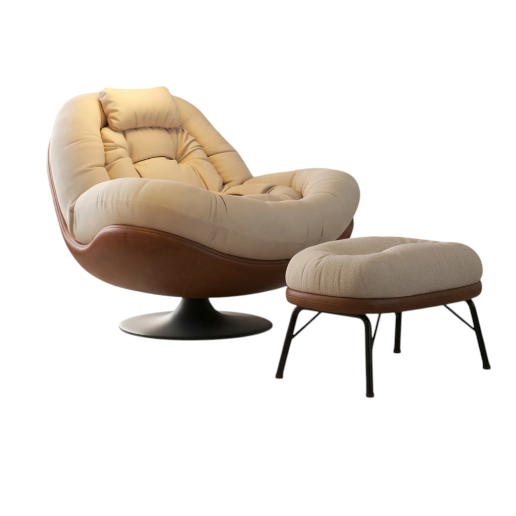 360° Degree Swivel Rocking Lounge Chair Extra Wide Single Lazy Sofa Chair for Living Room and Balcony