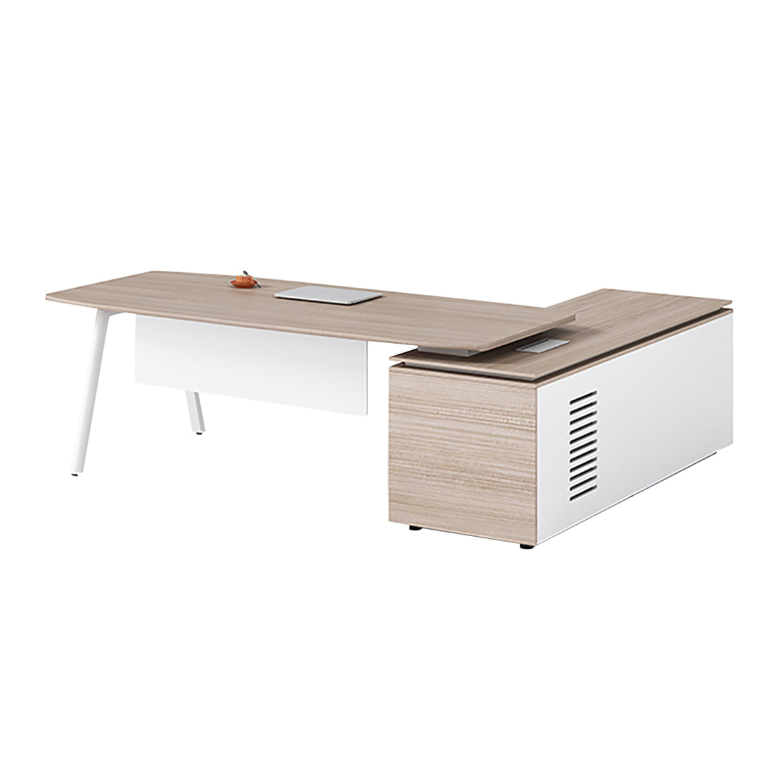 BDLFurniture Modern Executive Desk Set L-Shaped Manager Desk Optional Cabinet and Chair Combo