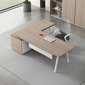 BDLFurniture Modern Executive Desk Set L-Shaped Manager Desk Optional Cabinet and Chair Combo