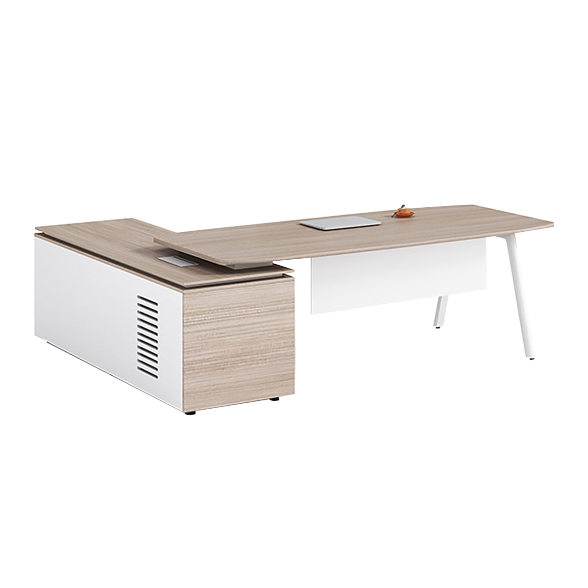 BDLFurniture Modern Executive Desk Set L-Shaped Manager Desk Optional Cabinet and Chair Combo