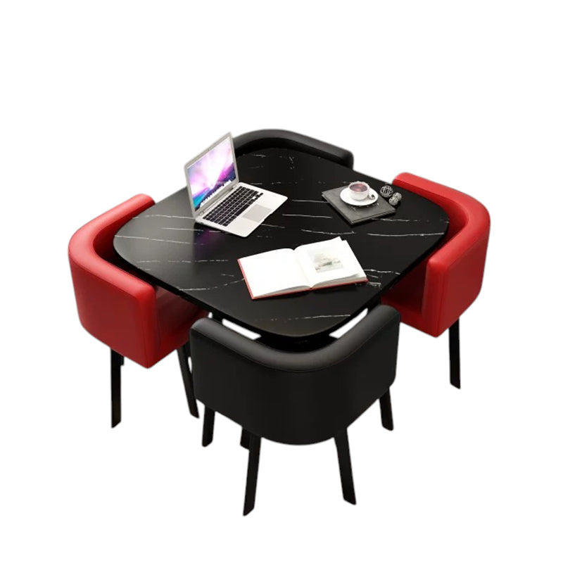 BDLFurniture Modern Meeting Table and 4 Chairs Set Office Shop Lounge Desk Round Square Options