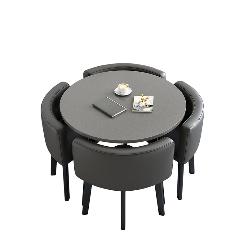 BDLFurniture Modern Meeting Table and 4 Chairs Set Office Shop Lounge Desk Round Square Options