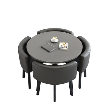 BDLFurniture Modern Meeting Table and 4 Chairs Set Office Shop Lounge Desk Round Square Options
