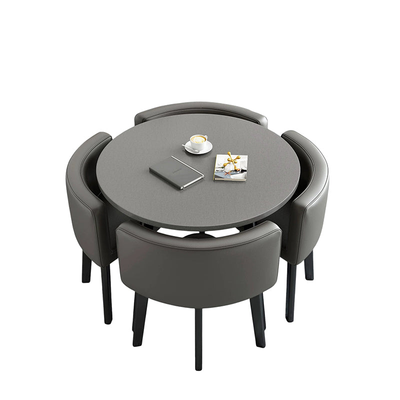 BDLFurniture Modern Meeting Table and 4 Chairs Set Office Shop Lounge Desk Round Square Options