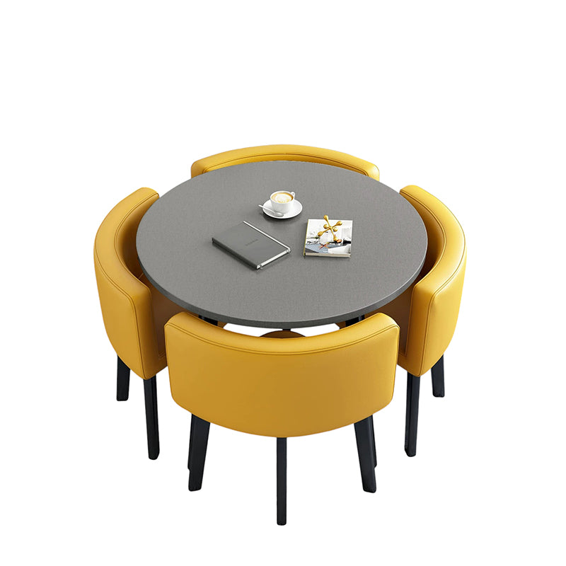 BDLFurniture Modern Meeting Table and 4 Chairs Set Office Shop Lounge Desk Round Square Options