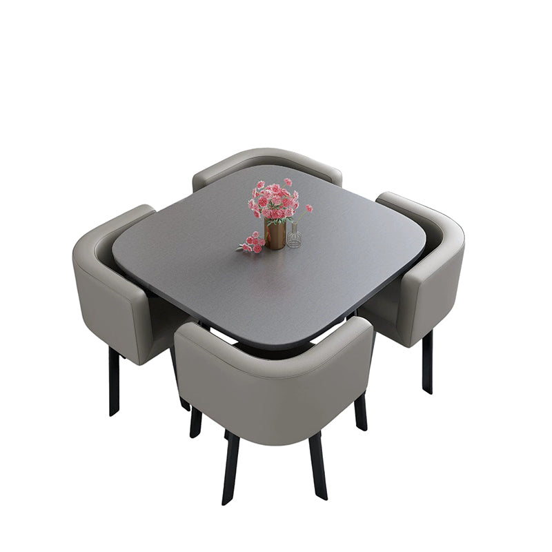 BDLFurniture Modern Meeting Table and 4 Chairs Set Office Shop Lounge Desk Round Square Options