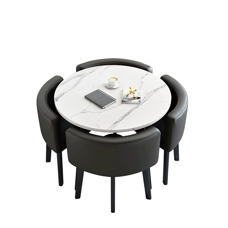 BDLFurniture Modern Meeting Table and 4 Chairs Set Office Shop Lounge Desk Round Square Options