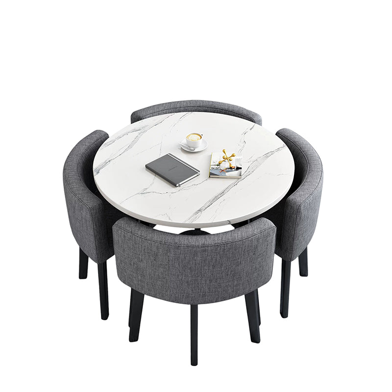 BDLFurniture Modern Meeting Table and 4 Chairs Set Office Shop Lounge Desk Round Square Options