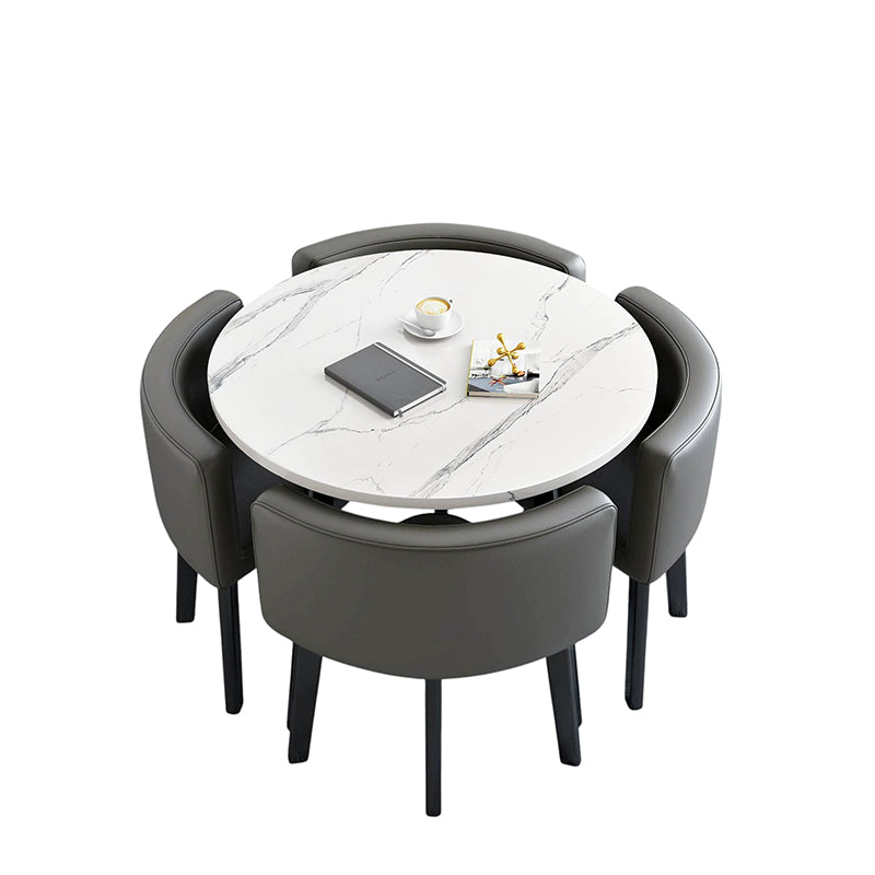 BDLFurniture Modern Meeting Table and 4 Chairs Set Office Shop Lounge Desk Round Square Options