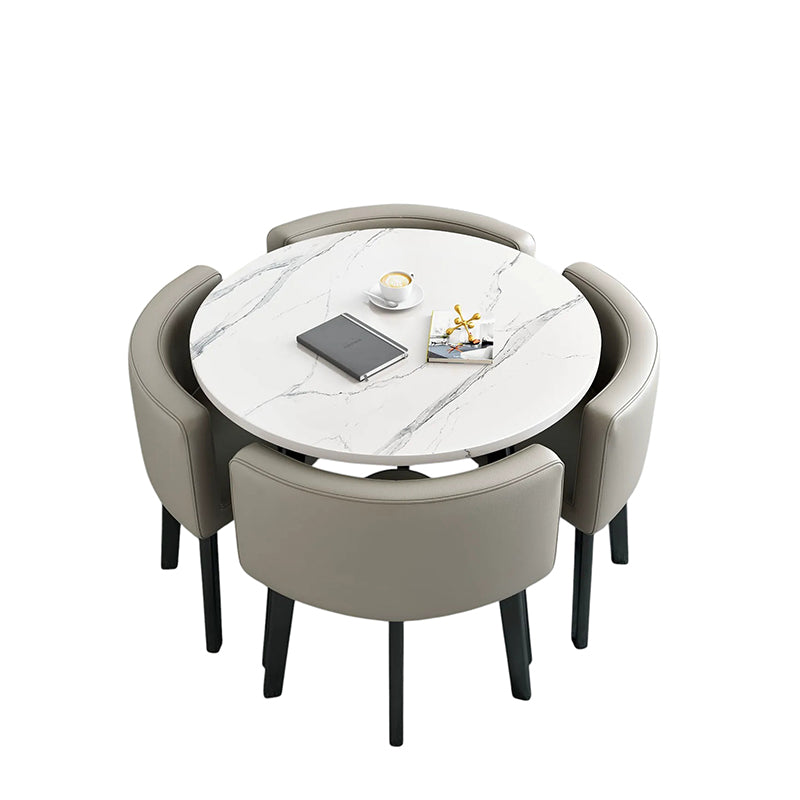 BDLFurniture Modern Meeting Table and 4 Chairs Set Office Shop Lounge Desk Round Square Options