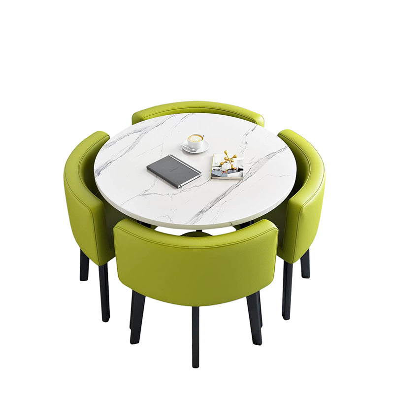 BDLFurniture Modern Meeting Table and 4 Chairs Set Office Shop Lounge Desk Round Square Options