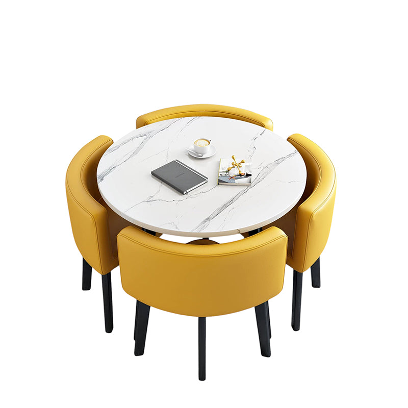 BDLFurniture Modern Meeting Table and 4 Chairs Set Office Shop Lounge Desk Round Square Options