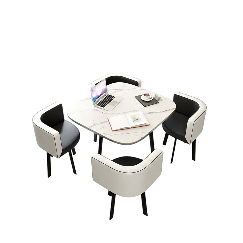 BDLFurniture Modern Meeting Table and 4 Chairs Set Office Shop Lounge Desk Round Square Options