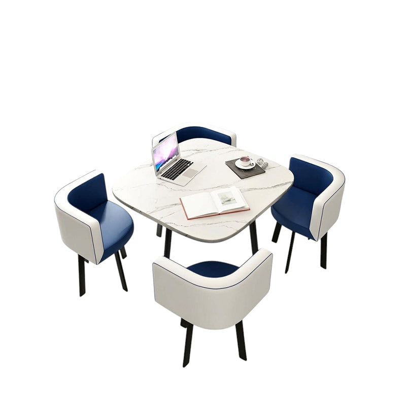 BDLFurniture Modern Meeting Table and 4 Chairs Set Office Shop Lounge Desk Round Square Options