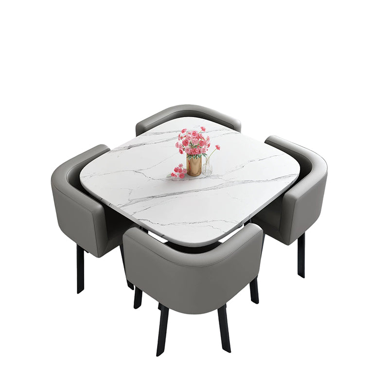 BDLFurniture Modern Meeting Table and 4 Chairs Set Office Shop Lounge Desk Round Square Options