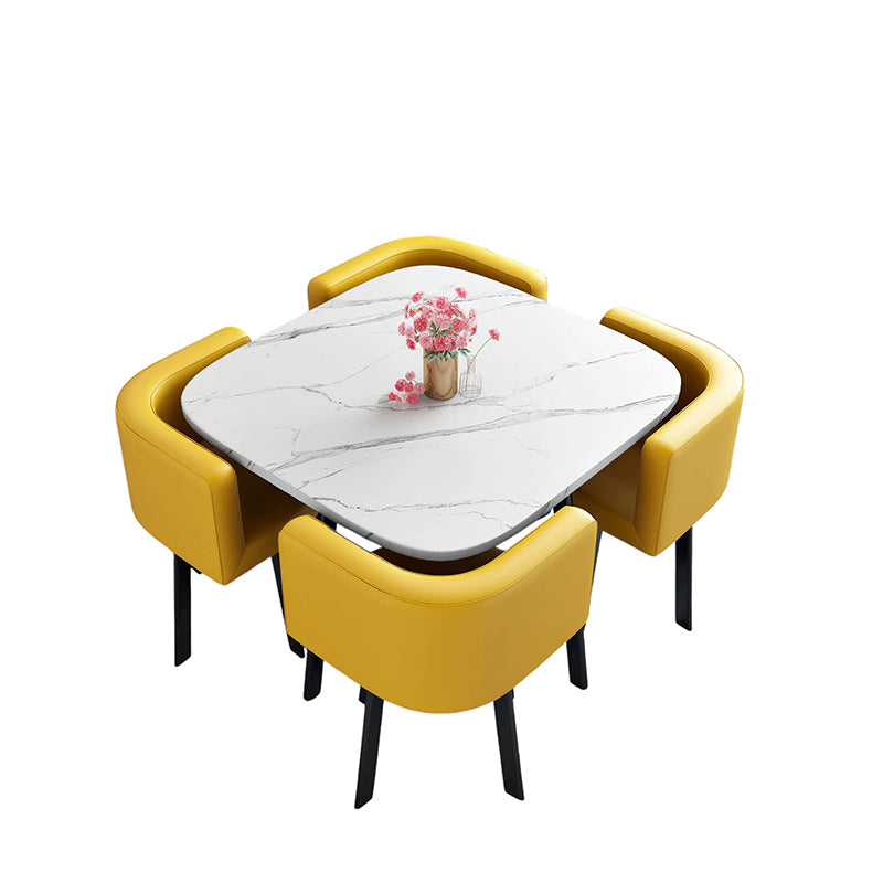 BDLFurniture Modern Meeting Table and 4 Chairs Set Office Shop Lounge Desk Round Square Options