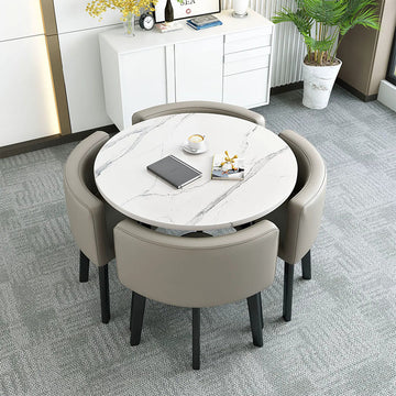 BDLFurniture Modern Meeting Table and 4 Chairs Set Office Shop Lounge Desk Round Square Options