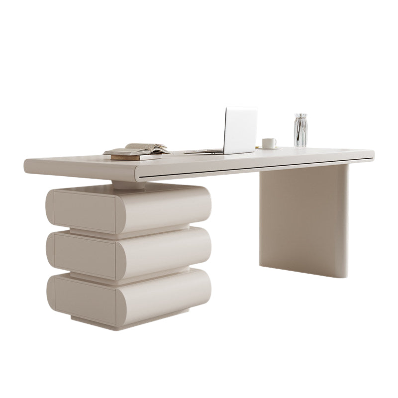 BDLFurniture Cream French Modern Executive Desk Home Office Writing Desk Matching Chair Option