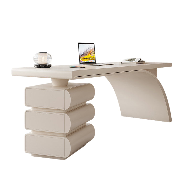 BDLFurniture Cream French Modern Executive Desk Home Office Writing Desk Matching Chair Option