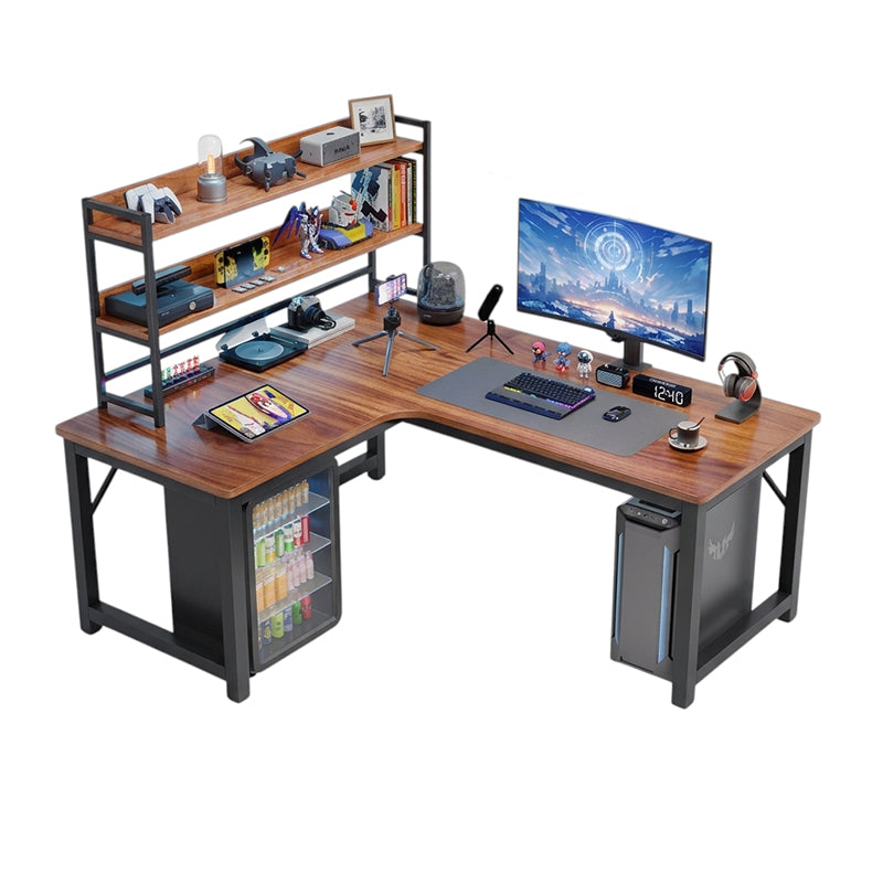 BDLFurniture L-Shaped Corner Gaming Desk Bookshelf Combo Bedroom Study Table 120-160cm Option