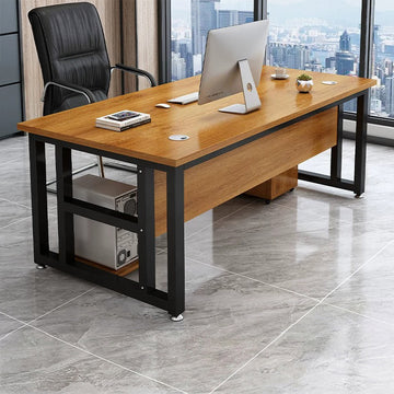 BDLFurniture Modern Single Computer Desk with CPU Holder Optional Pedestal Chair 120-160cm