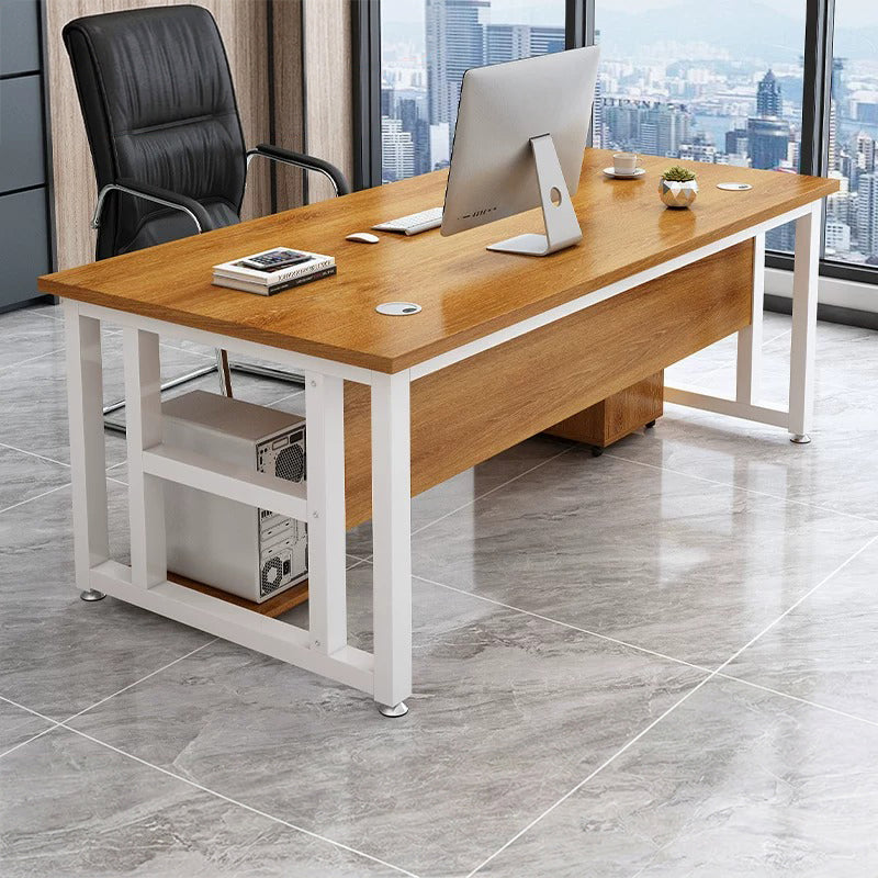 BDLFurniture Modern Single Computer Desk with CPU Holder Optional Pedestal Chair 120-160cm