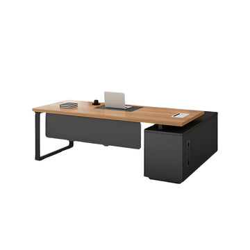 BDLFurniture Modern L-Shaped Executive Desk with Side Return Optional Cabinet Chair 160-220cm
