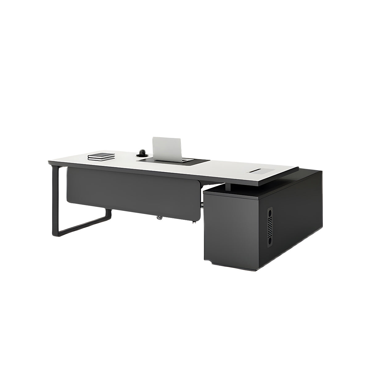 BDLFurniture Modern L-Shaped Executive Desk with Side Return Optional Cabinet Chair 160-220cm