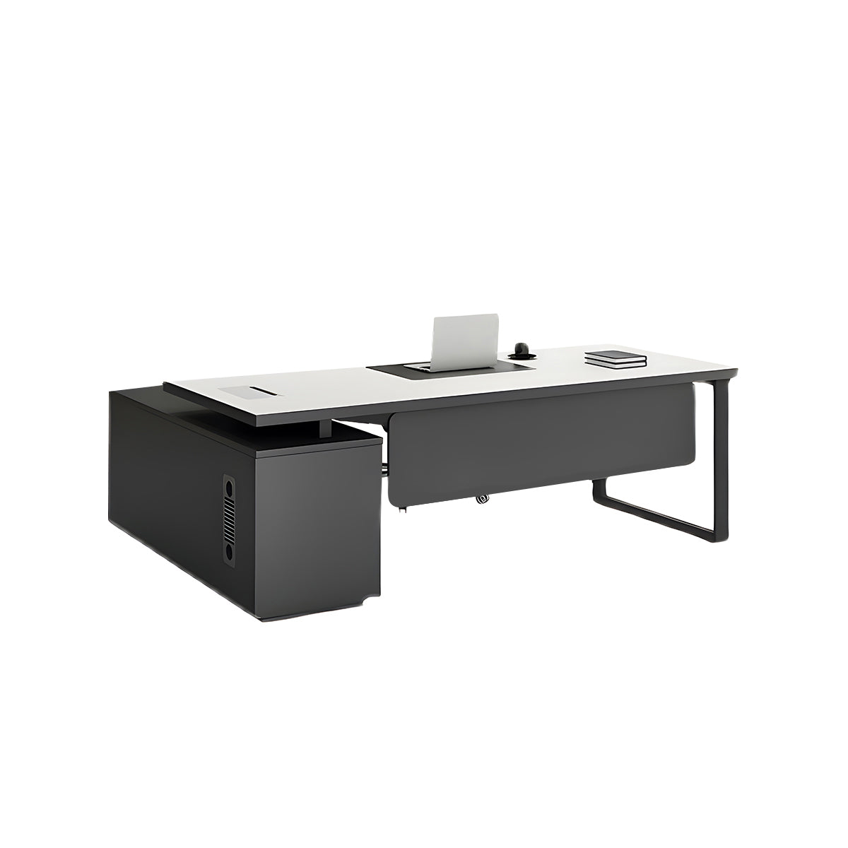 BDLFurniture Modern L-Shaped Executive Desk with Side Return Optional Cabinet Chair 160-220cm