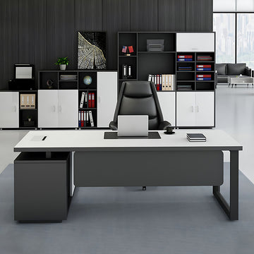 BDLFurniture Modern L-Shaped Executive Desk with Side Return Optional Cabinet Chair 160-220cm