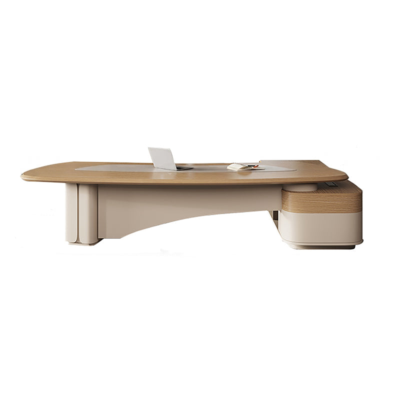 BDLFurniture Modern L-Shaped Executive Desk with Side Return Matching Cabinet and Chair Set