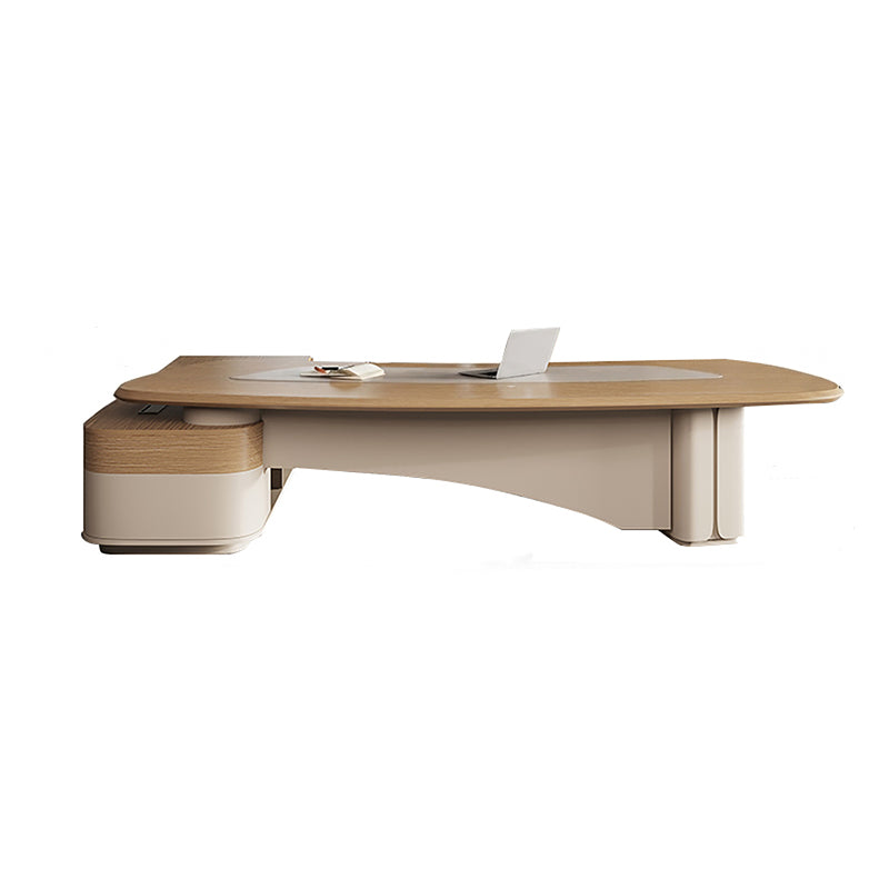 BDLFurniture Modern L-Shaped Executive Desk with Side Return Matching Cabinet and Chair Set