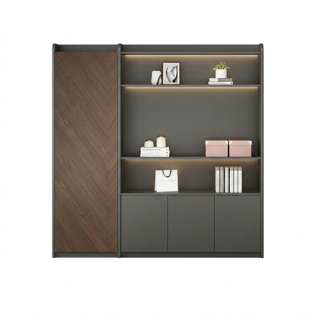 Executive L-Shaped Desk: 5cm Thick Top with LED & Media Hub | 1.6m-3.4m